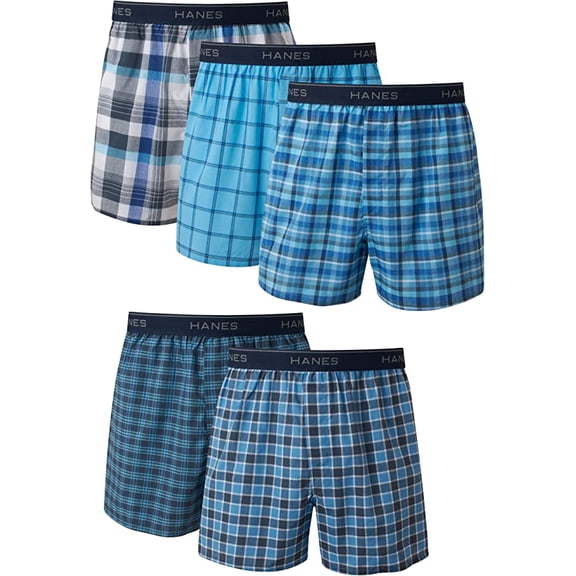 Hanes Mens Tagless Boxer With Exposed Waistband Multi-Packs