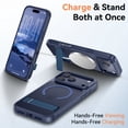 thumbnail image 4 of Magnetic Case for iPhone 18 Pro / iPhone 17 Pro 6.3", Built-in Metal Kickstand, MagSafe Compatible Shockproof Protective Phone Cover, Blue, 4 of 6