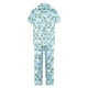 thumbnail image 5 of Pijama de manga corta con estampado fino y pantalones largos con solapa para mujer, top y pantalones de poliéster., 5 of 5