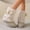 36, variant on OKBOP Women's Faux Fur Ankle Booties, Round Toe Platform Buckle Boots