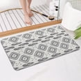 thumbnail image 4 of Gray Ethnic Feather Pattern Bathroom Rugs Mat,Non Slip Microfiber Bathroom Rug,Rubber Backing,Soft Bathroom Mats for Bathroom Floor,Tub and Shower,17x30in(43x75cm), 4 of 5