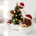 thumbnail image 4 of Chicken Figurine with Santa Hat and Book Decorative Collectible Ornament for Home Desk Shelf Display, 4 of 5