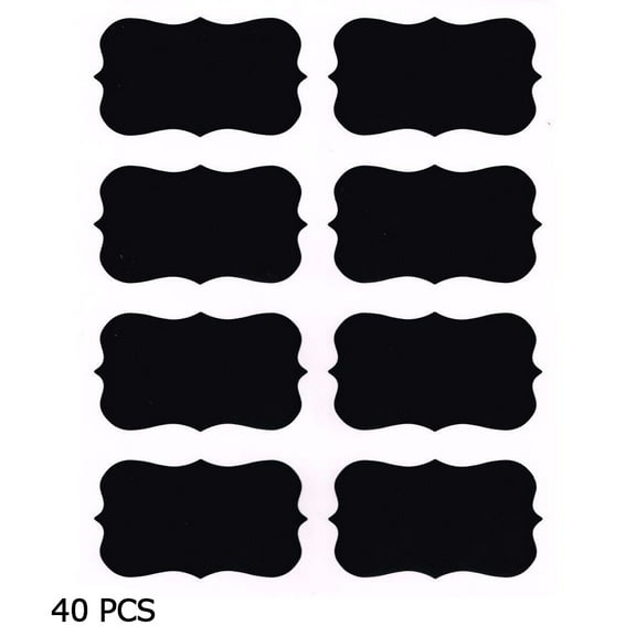 40Pcs Waterproof Chalkboard Labels Stickers Set for Mason Jars Glass Bottles, Pantries, Craft Rooms(1.93"L x 1.34"W)