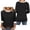 Black, variant on Womens 3/4 Sleeve Tops Soft Cotton Casual Crewneck Raglan T-shirts Loose Fit Colorblock Base Tee Summer Tshirts (2XL, Purple)