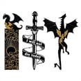 thumbnail image 3 of MarcapáGinas de DragóN para Hombres, Accesorios de Libros para Amantes de la Lectura, Marcadores de Libros para Leer Dragones Negros y Dorados, 3 of 10