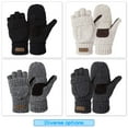 thumbnail image 7 of COOPLUS Mittens Winter Fingerless Gloves Warm Wool Knitted Gloves Convertible Gloves for Men and Women, 7 of 7