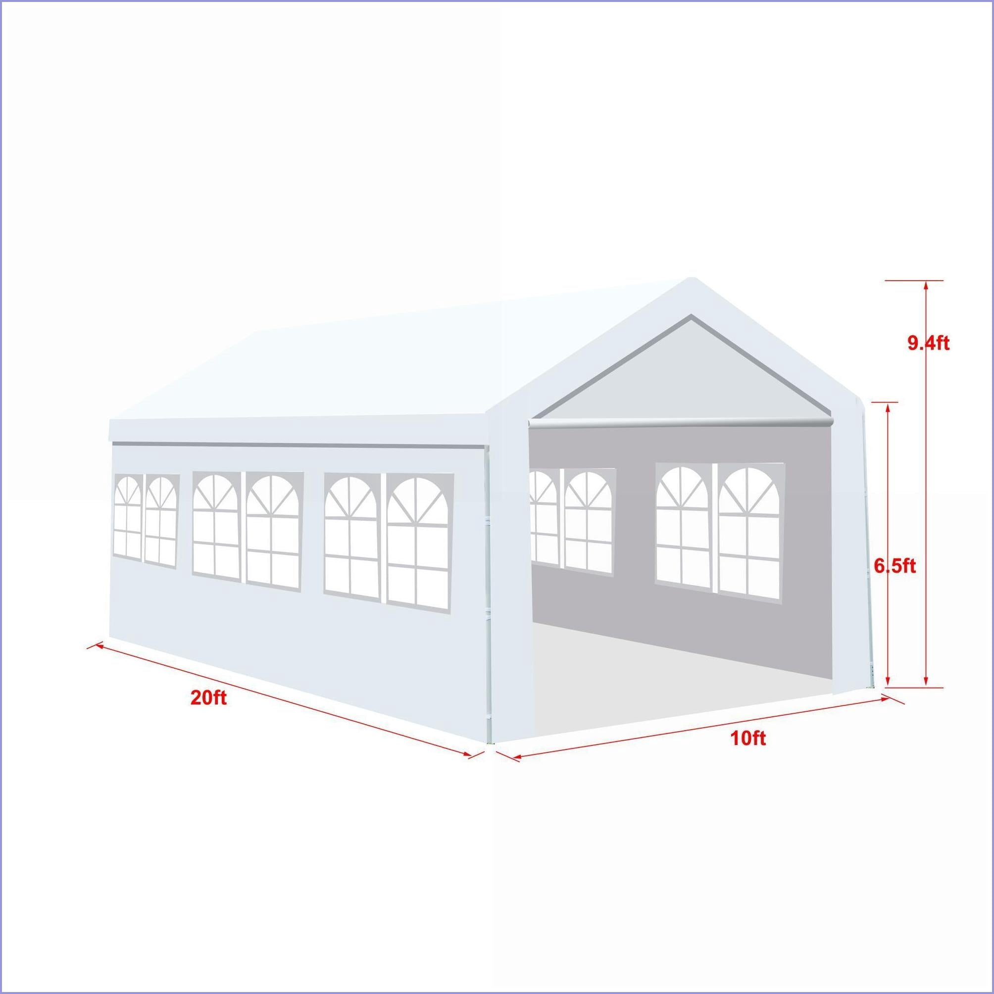 Carports | 10'x20'x9' Heavy Duty Car Shelter Canopy for Parking, Parties Outdoor Events | off-white | Steel
