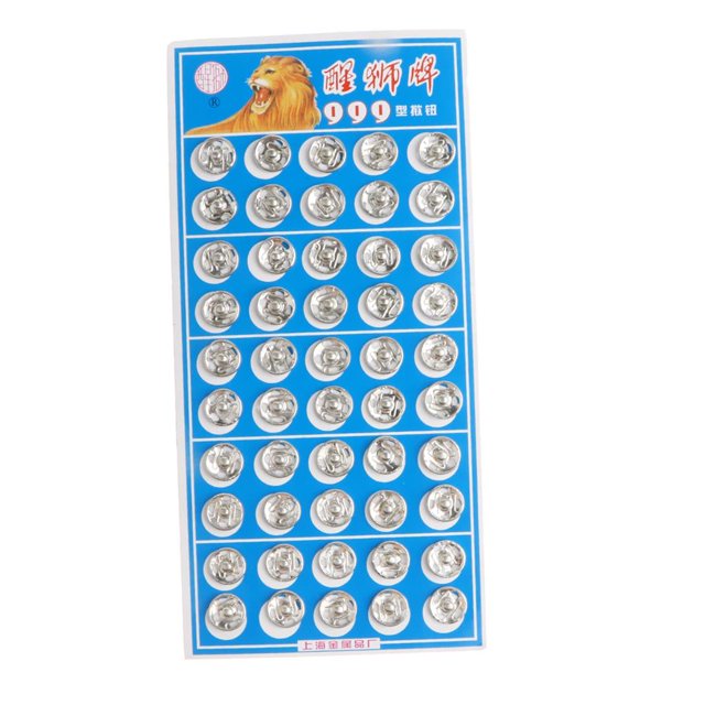 50Set Metal Snap Fastener Sew On Button Press Stud Snaps Clothes Sewing Crafts - 10mm
