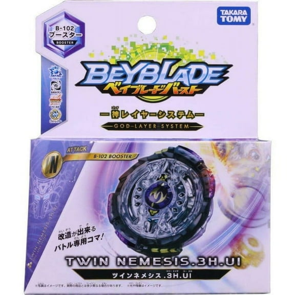 TAKARA TOMY Hasbro Twin Nemesis / Noctemis .3H.Ul Burst Beyblade Booster B-102