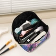 thumbnail image 2 of FORMRS Makeup Bag Travel Cosmetic Organizer for Women Fold Flat Zipper Pouch with Handle, Purple Window Scene, 2 of 8
