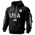 thumbnail image 3 of Conairie Hoodies for Men's USA Patriotic Hooded Sweatshirt American Flag Graphic Pullover for 4th of July Black L, 3 of 3