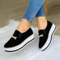 thumbnail image 2 of NOKIO Chic Women'S Faux Suede Flats Casual Women'S Walking Shoes Cute Women'S Slip-On Flats Ladies Shoes Fashion Solid Color Low Top Platform Platform Heel Slip On Casual Shoes, 2 of 5