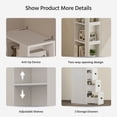 thumbnail image 3 of LAUSAINT HOME Bathroom Storage Cabinet, Tall Thin White Storage with Adjustable Shelves & 3-level Drawers for Home, Kitchen, 3 of 10