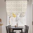 thumbnail image 3 of Beige Boho Balloon Curtains for Windows, Bedroom Curtains 54 Inch Length, Vintage Ethnic Tribe Abstract Art Geometric Tie Up Curtains Panels Thermal Insulated Bathroom Curtains Window 42"x54", 3 of 8