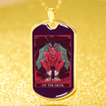 thumbnail image 2 of Tarot Card Necklace The Devil Stainless Steel or 18k Gold Dog Tag 24", 2 of 8