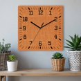thumbnail image 6 of Burnt Orange Wooden Wall Clock Silent Non Ticking, Farmhouse Burlap Solid Orange Modern Linen Texture Square Wall Clocks Battery Operated, Decor Clock for Home Office, Living Room, Kitchen, 12 Inch, 6 of 9