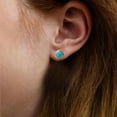 thumbnail image 6 of Retro Turquoise Stone Stud Earrings for Women Trendy 8mm Round Gemstone Silver Ear Studs Earrings Jewelry Birthday Gift, 6 of 7