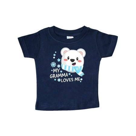 

Inktastic My Gramma Loves me- polar bear Gift Baby Boy or Baby Girl T-Shirt