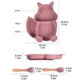 thumbnail image 2 of EclipseJewels 9-Piece Squirrel Themed Silicone Dining Set, Includes Divided Plate, Bowl, Bib, Straw Cup, Spoons, Forks, and Teether, Complete Feeding Kit for Beginners and Families,Green, 2 of 5