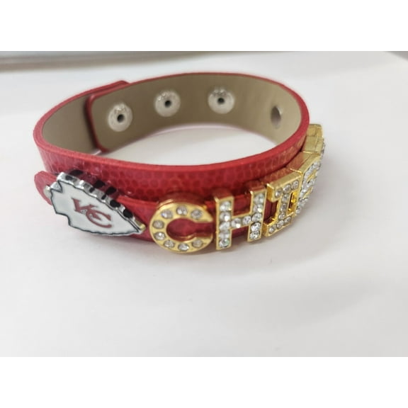 Kansas City Sports Rhinestone Football Bracelet / Football Mom Fan / Sports Fan