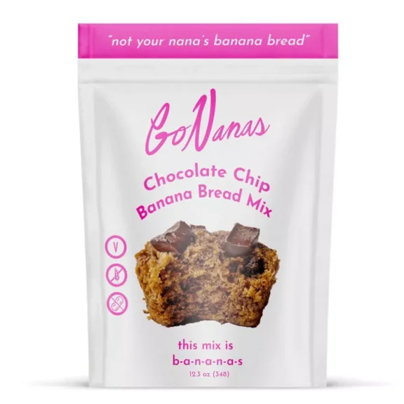 (Pack of 6), GoNanas Chocolate Chip Banana Bread Mix, 12.3 oz