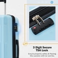 thumbnail image 3 of 2 Piece Hardside Luggage Sets with Bags, 20inch+24inch Carry on Luggage Set, Expandable and Lightweight, TSA Lock, Spinner Wheels, Light Blue, 3 of 9