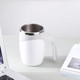 thumbnail image 4 of Cateissary Taza con agitación automática de amplia aplicación con tapa para diversas bebidas Taza de agitación automática con tapa Teteras blanco cargando, 4 of 6