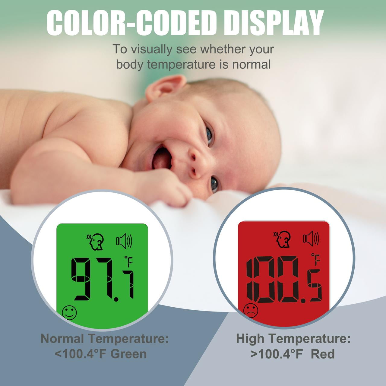 Amplim Digital Thermometer for Adults, Infants, and Kids. No-Touch Forehead Temperature Thermometer, Non-Contact Baby Fever Thermometer, FSA HSA eligible