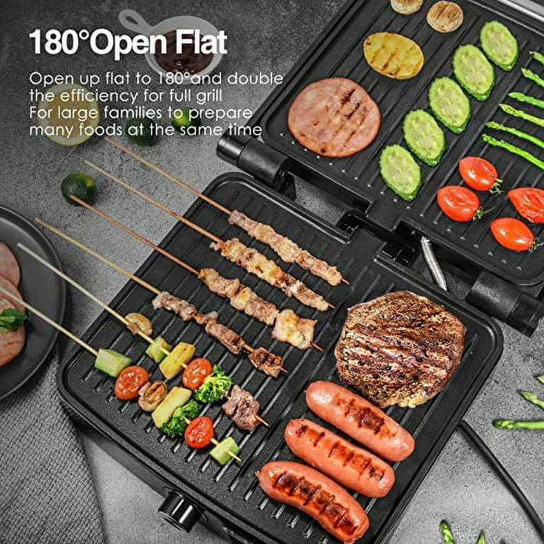Panini Press Grill Indoor Grill Sandwich Maker with Temperature Setting, 4  Slice Large Non-stick Versatile Grill, to Fit Any Type or Size of Food,  Removable Drip Tray, 850W - Yahoo Shopping