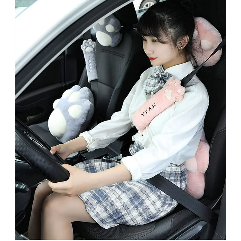 Kids Car Short Plush Seat Belt Shoulder Pad Pillow Cushion Headrest Head  Support
