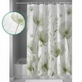thumbnail image 3 of Sage Green Floral Shower Curtains for Bathroom Waterproof Fabric Bath Curtains Decor Bath Tub Curtain Botanical Flower Plant Herb Watercolor Decorative Shower Curtain Sets with 12 Hooks, 72x72 Inch, 3 of 6