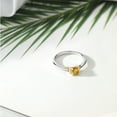 thumbnail image 4 of Gem Stone King 925 Sterling Silver and 10K Yellow Gold Yellow Citrine Solitaire Engagement Ring for Women (0.45 Cttw, Round 5MM, Gemstone November Birthstone, Size 7), 4 of 4