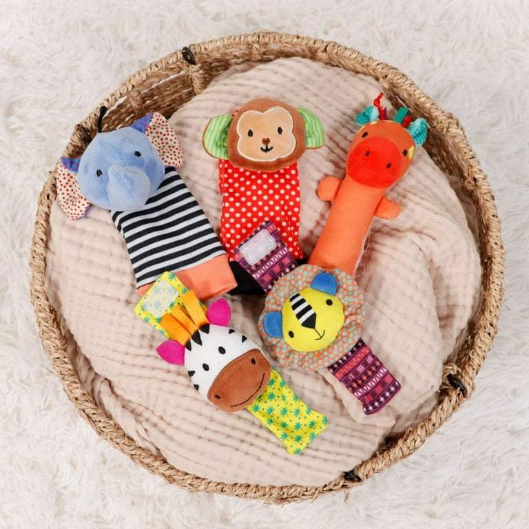 Peanutshell Safari Wrist & Sock Rattle Set, 5-Piece photo 3
