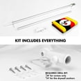thumbnail image 2 of G128 Combo Pack: 6 Ft Tangle Free Aluminum Spinning Flagpole (Silver) & Uganda Ugandan | 3x5 Ft | LiteWeave Pro Series Printed 150D Polyester | Pole with Flag Included, 2 of 9