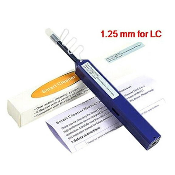 Fiber Optic Cleaning Pen 1.25mm for Lc/Mu Connectors - 800 Uses, Retractable Tip, Antistatic Design, Precision Cleaner