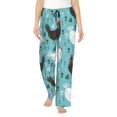 thumbnail image 2 of Picia Lovely Roosters Womens Soft Woven Cotton Elastic Waistband Sleep Pajama Pant Lounge Sleep Pant With Pockets And Drawstring-Small, 2 of 9