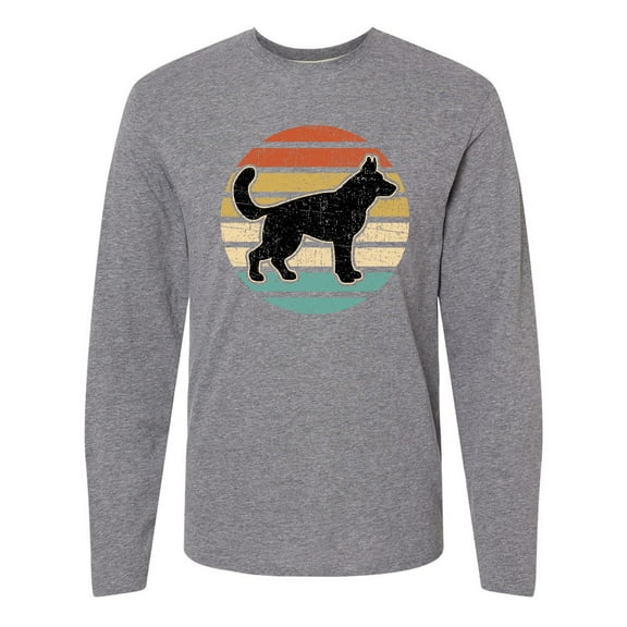 Inktastic German Shepherd Silhouette Vintage Retro Long Sleeve T-Shirt