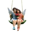 thumbnail image 2 of SPRING PARK Romantic Couple Swing Flower Fairy Figurines Garden Sculpture Resin Craft Decor, 2 of 7