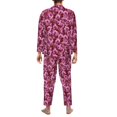 thumbnail image 7 of Salouo Orchids Flowers Print Button-Front Long Sleeve Pajama Set for Men, Soft 2Pjs Men's Long Sleeve Sleepwear -XX-Large, 7 of 7