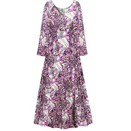 Small Petite Women Purple Dewdrop Long Sleeve High V-Neck Princess Cut Evening Dress