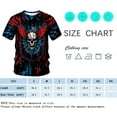 thumbnail image 4 of WHNBCW Men's Patriotic Skull T-Shirt – American Flag & Lightning Graphic Tee – 3D Demon Skull Design for Casual, Festivals, and Biker Style, 4 of 7