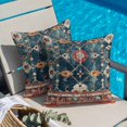 thumbnail image 2 of Throw Pillow Covers, Middle Century 16x16 Pillow Covers for Couch/Sofa/Bed, Vintage Abstract Bohemia Tribal Pattern Blue Decorative Square Linen Cushion Pillowcase for Home Decor, 2 of 9