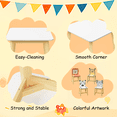 thumbnail image 4 of 5 Piece Kiddy Table& Chair Set , Kids Wood Table with 4 Chairs Set, Activity Play Table with Cartoon Animals Chairs for Home, Nursery, Kindergarten, 4 Animals, 4 of 7