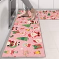 thumbnail image 2 of Kitchen Rugs Sets Of 2,Pink Christmas Santa Pattern Anti Fatigue Kitchen Mat Rugs Non Slip Washable,Decorative Kitchen Floor Mats for Kitchen,Sink,Laundry,17"X47", 2 of 5