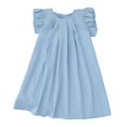 thumbnail image 4 of Gubotare Dresses for Teen Girls Girls Summer Stretchy Dress Short Sleeve Printed Skater Dress Size 6-7T (Light Blue,6-7 Years), 4 of 5