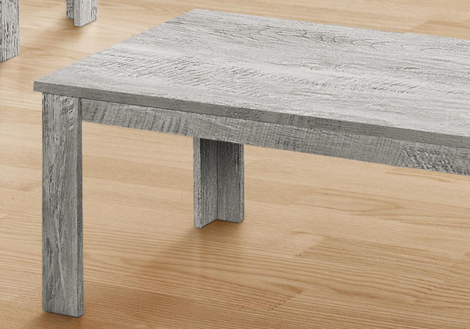 Monarch Specialties Ensemble De Table, Ensemble 3pcs, Café, Bout, Côté, Accent, Salon, Stratifié, Gris, Transitionnel