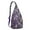 Purple-7, variant on Tropical Fruit Sling Backpack - Vibrant Pineapple & Hibiscus Design, Fashion Forward Daypack