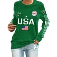 thumbnail image 2 of Domuza 250th Anniversary Shirt for Women Usa Flag Graphics Long Sleeve Top Casual Crew Neck Tee Shirts Summer Lightweight Clothes Green XXXL, 2 of 4