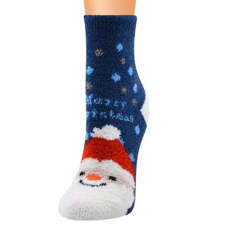 

5 pairs * Women Casual Christmas Coral Fleece Pattern Socks Tube Comfortable Xmas Socks socks for women size 9-11
