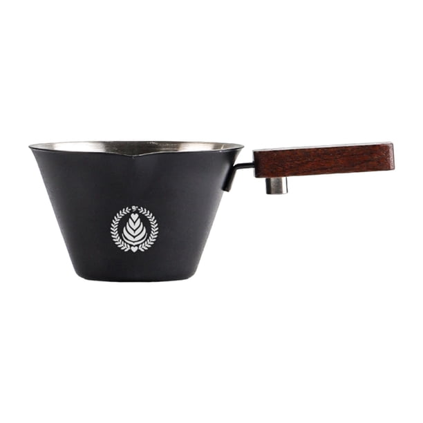 Taza de extracción de café de acero inoxidable de 0,1 L con mango ergonómico y agarre resistente al calor Negro